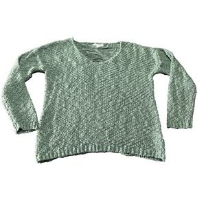 Taylor & Sage Sweater Pullover Small Green Open Knit Classic